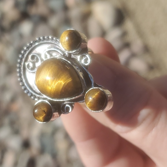 New Tiger Eye 925 Silver Ring. - Picture 13 of 16